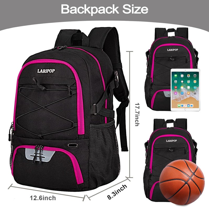 LARIPOP Basketball Bag,Basketball Backpack with Shoe Compartment and Ball Holder,Sport Bags for Soccer,Volleyball,Gym,Travel - Image 2
